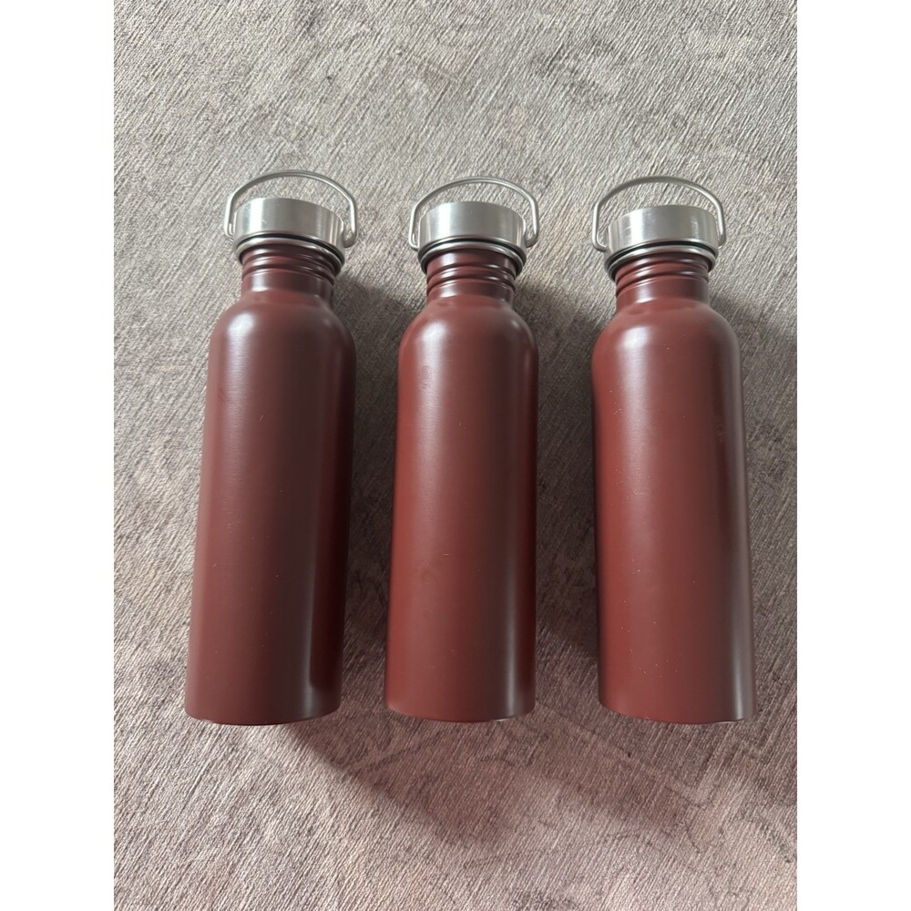 Room Essentials Stainless Steel Water Bottles In Maroon.